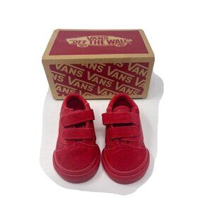Vans kids Old Skool V 99497504 Low Top Checkerboard Red Skate Shoes Size US 2T